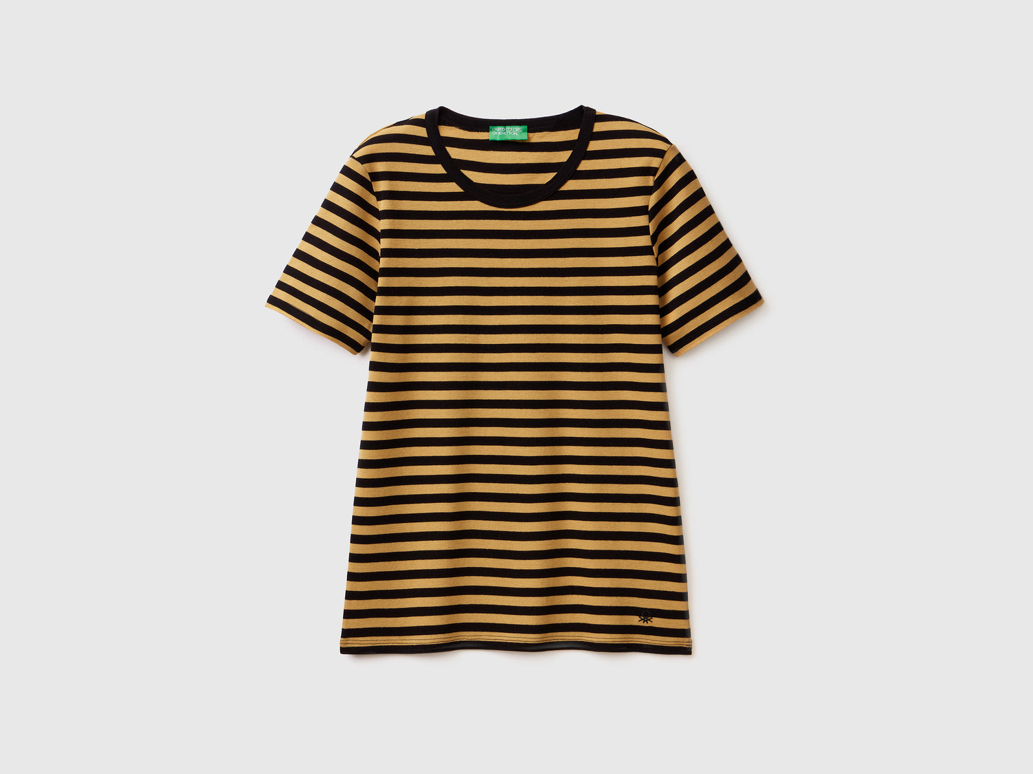 T-shirt girocollo a righe da donna giallo | Benetton Outlet
