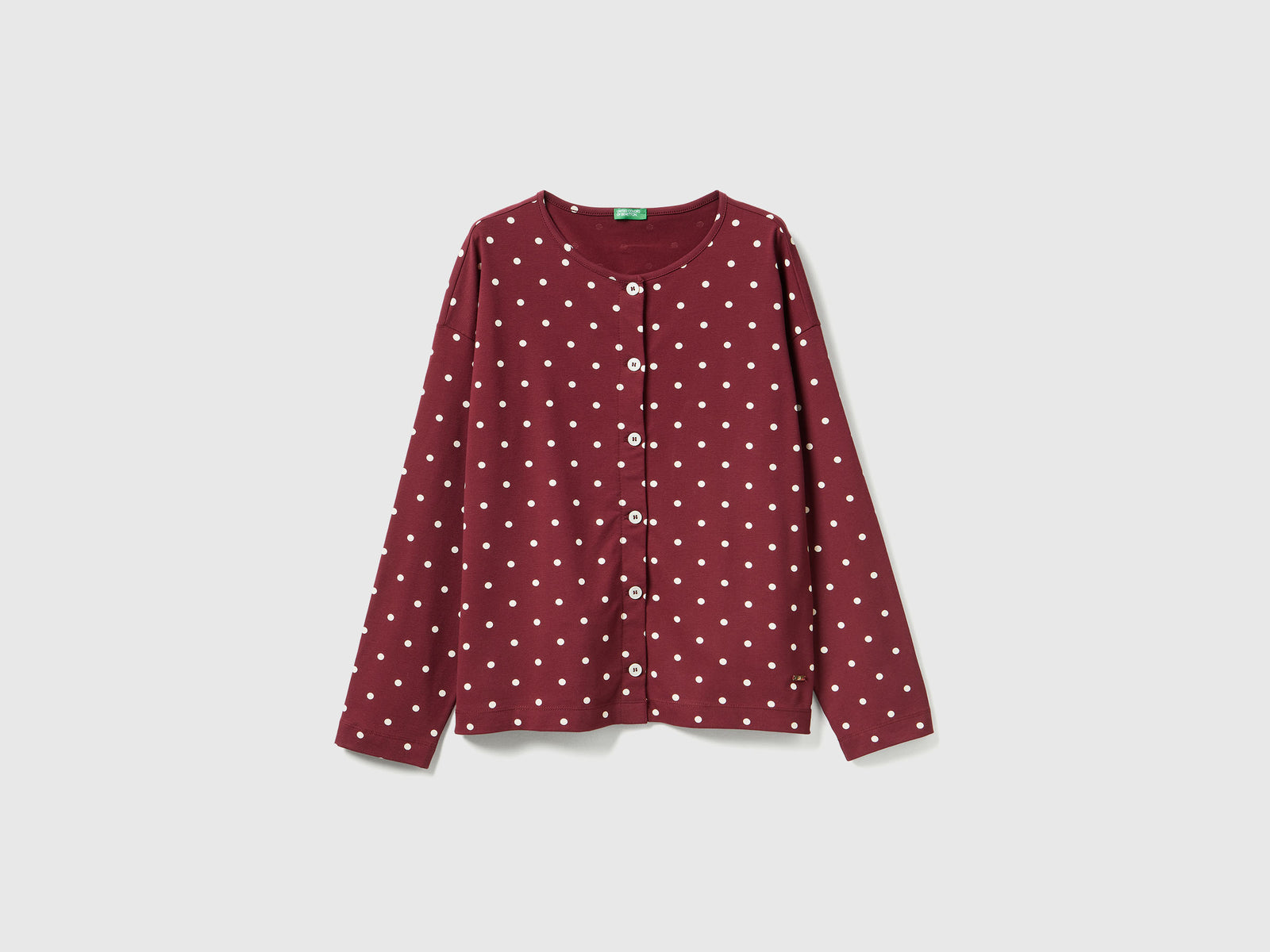 Maglia in caldo cotone a pois da donna bordeaux | Benetton Outlet