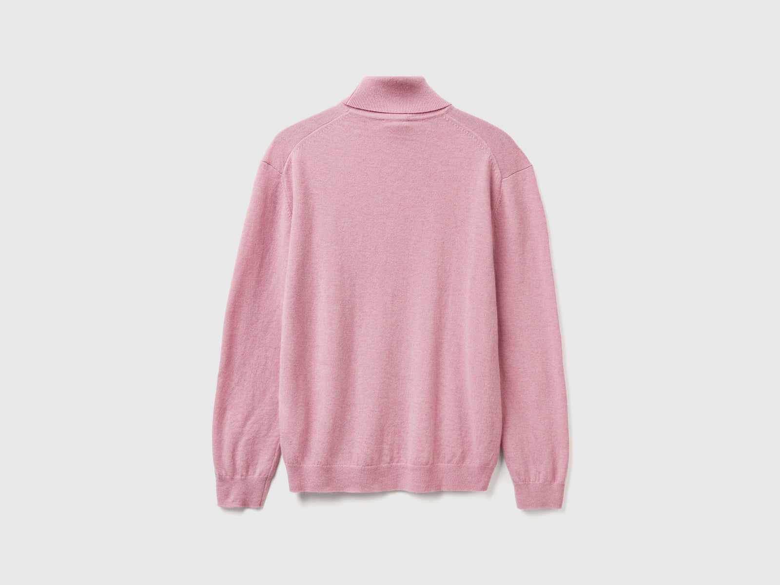 Dolcevita rosa mélange in pura lana Merino da uomo rosa pastello 2 | Benetton Outlet