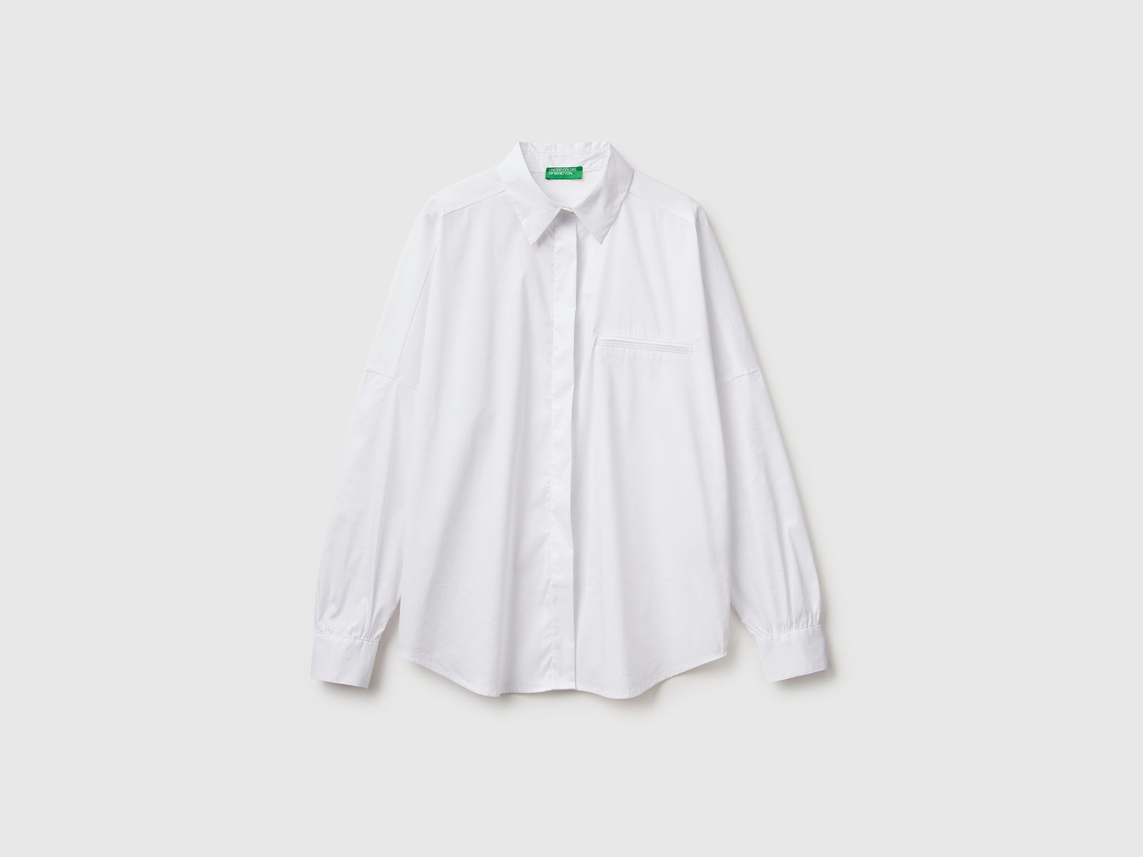 Camicia over fit da donna bianco | Benetton Outlet