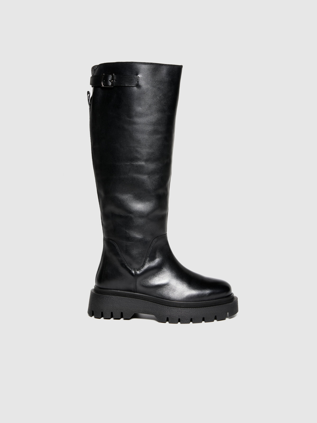 Stivali in pelle con suola chunky