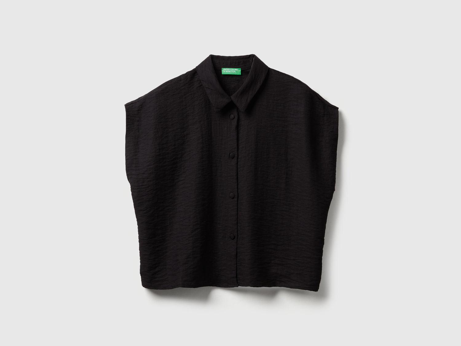 Camicia smanicata boxy fit da donna nero | Benetton Outlet