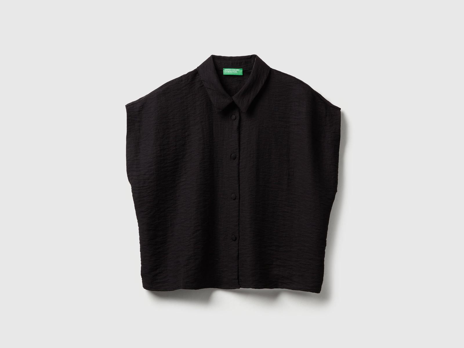 Camicia smanicata boxy fit da donna nero | Benetton Outlet