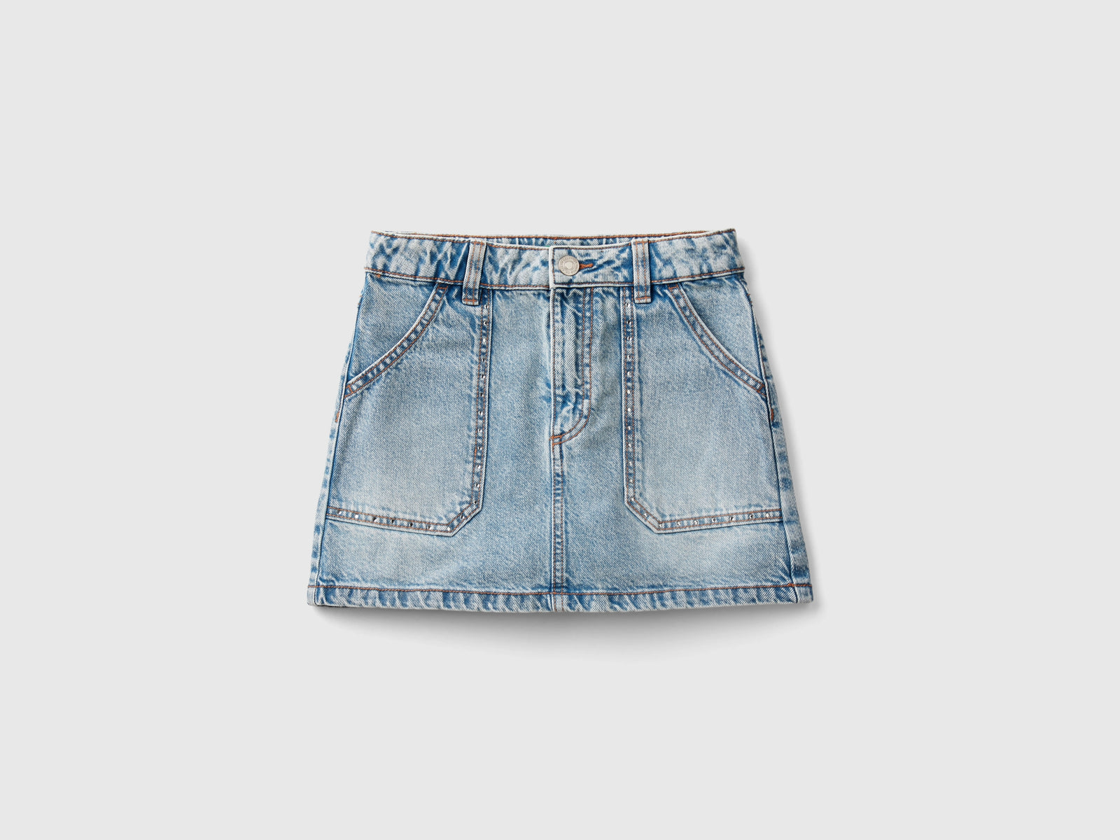Rhinestone denim mini skirt da bambina azzurro | Benetton Outlet