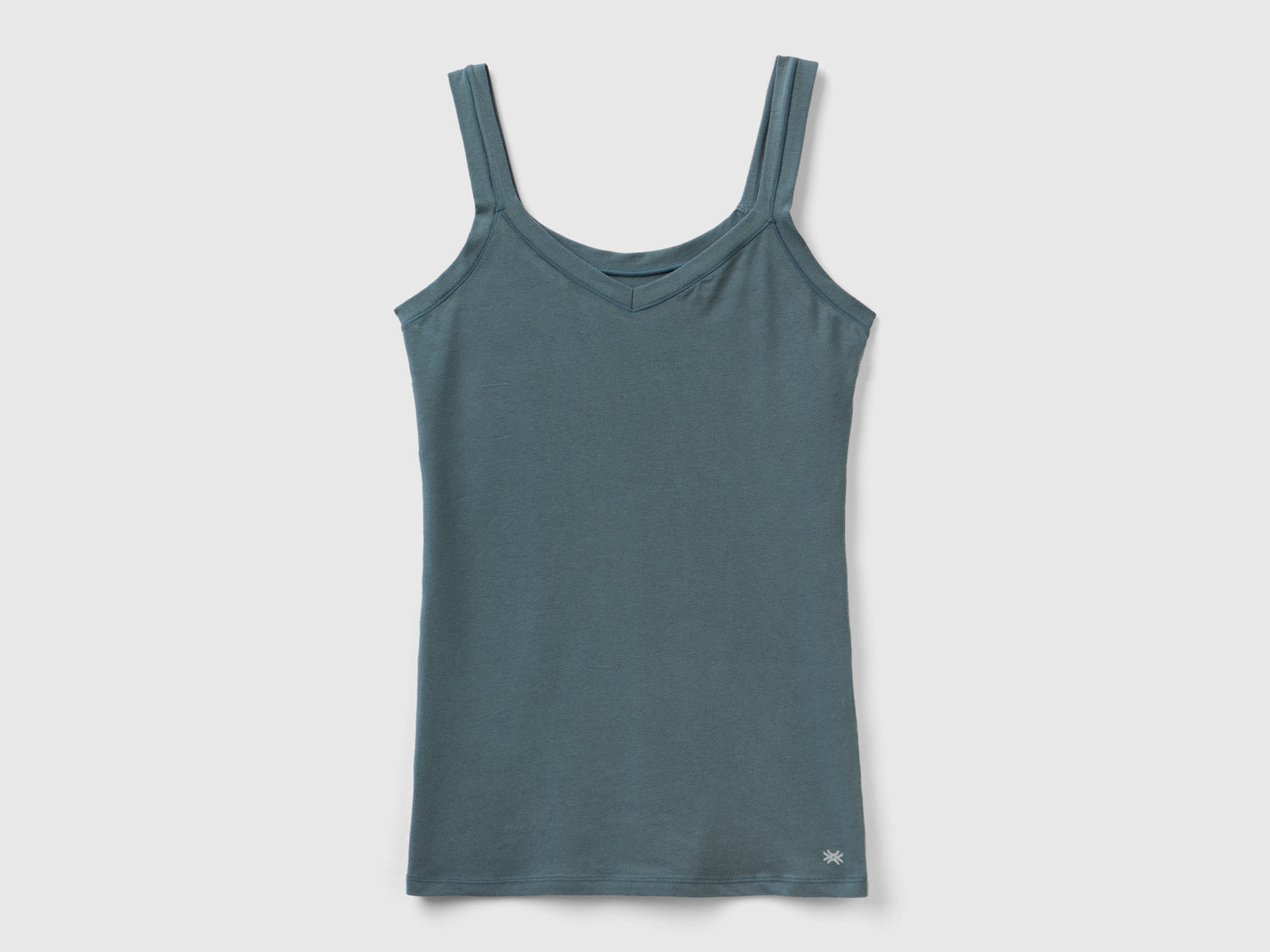 Canotta in cotone bio super stretch da donna grigio scuro | Benetton Outlet