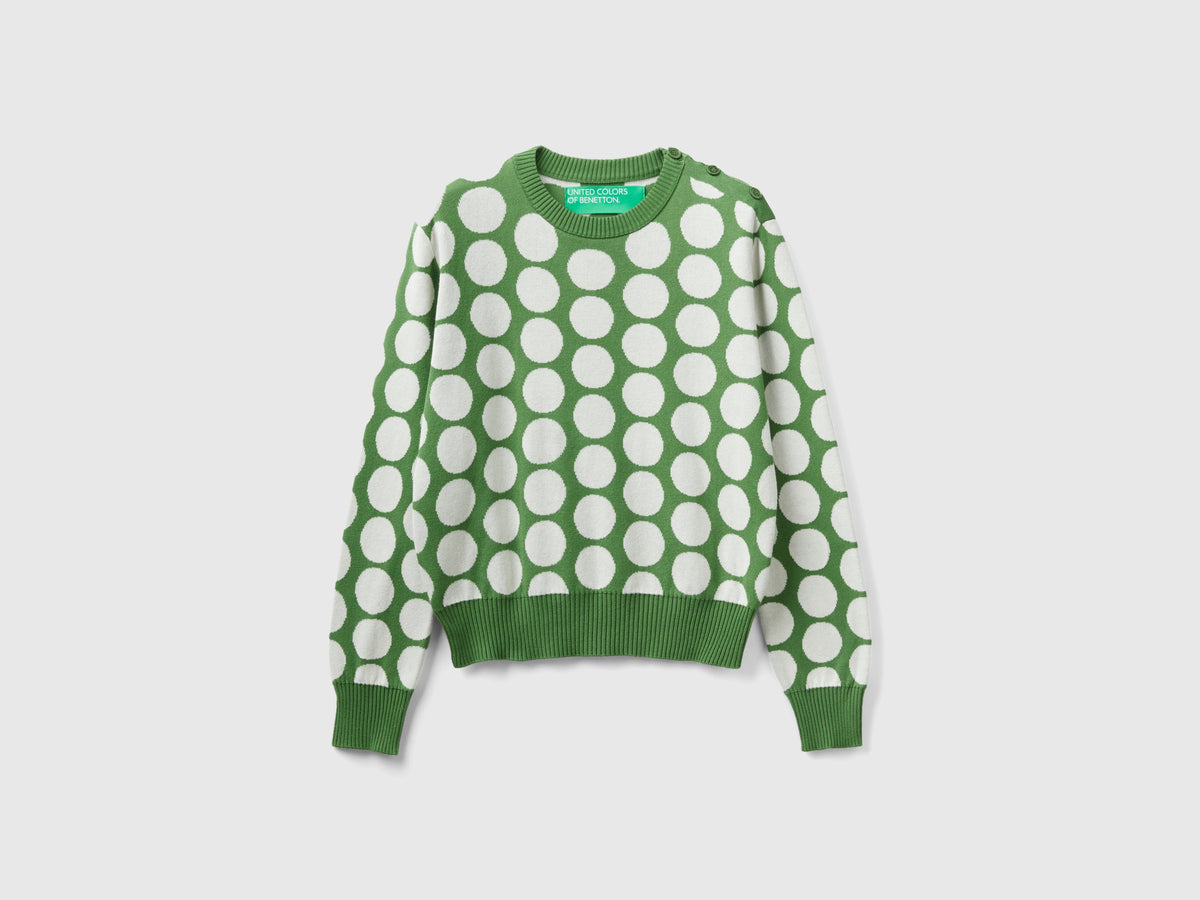 Maglia a pois in cotone tricot