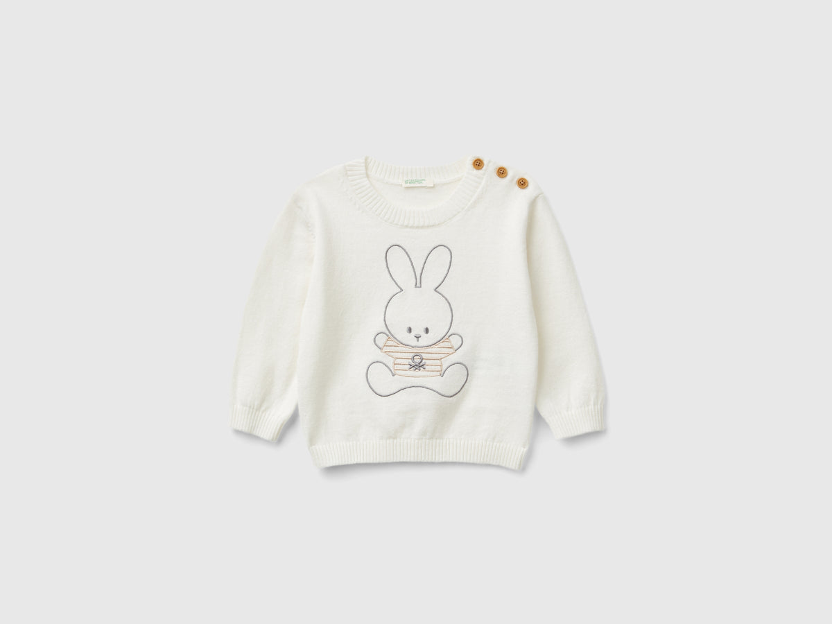 Maglia in misto lana con ricamo