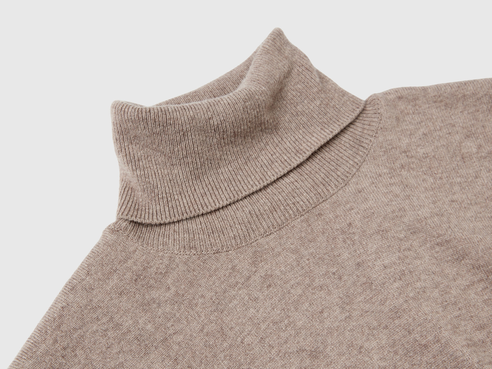 Dolcevita mélange a manica corta in misto cashmere da donna marrone 3 | Benetton Outlet