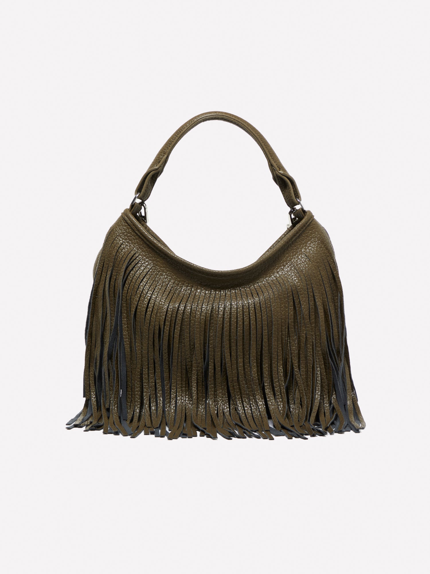 Bolso de hombro con flecos da donna verde militare | Sisley Outlet