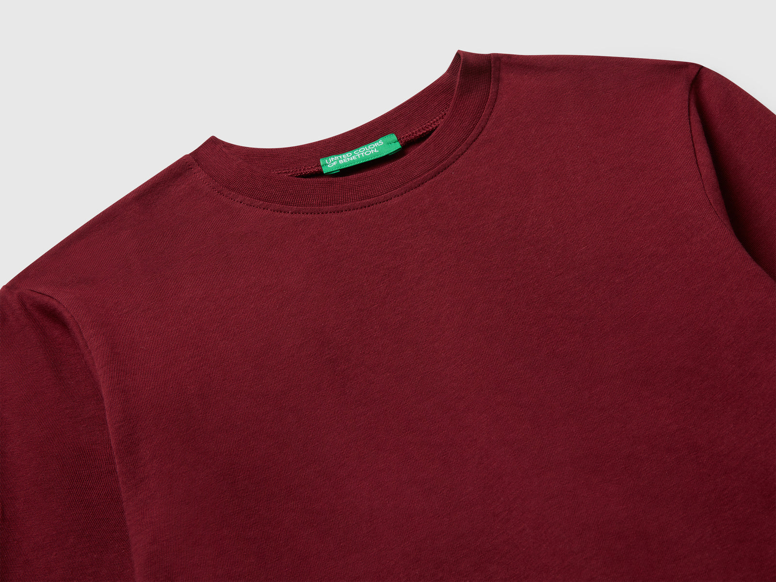 Maglietta manica lunga con stampa da bimbo bordeaux 3 | Benetton Outlet