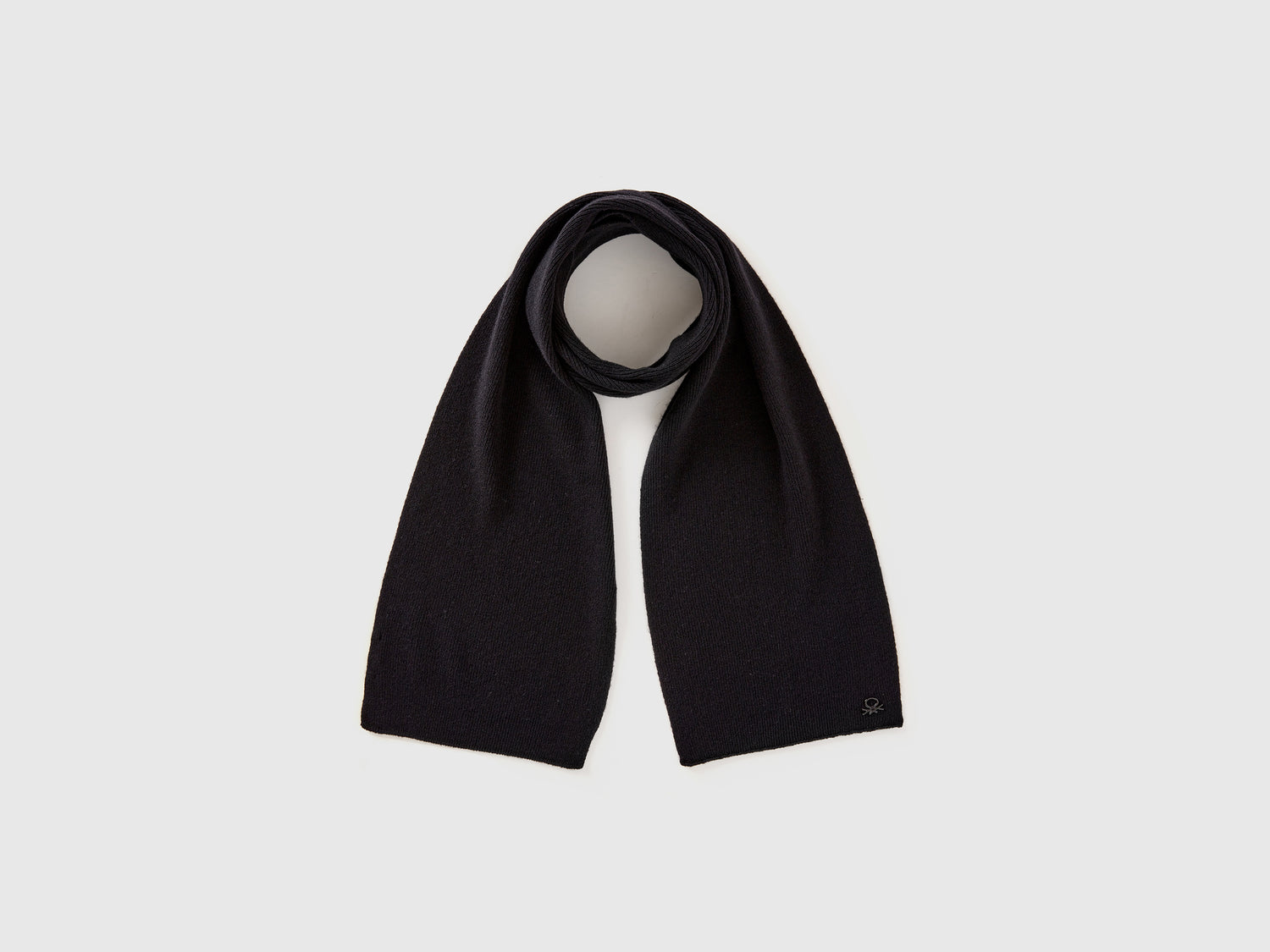 Sciarpa in misto lana da bambino nero | Benetton Outlet