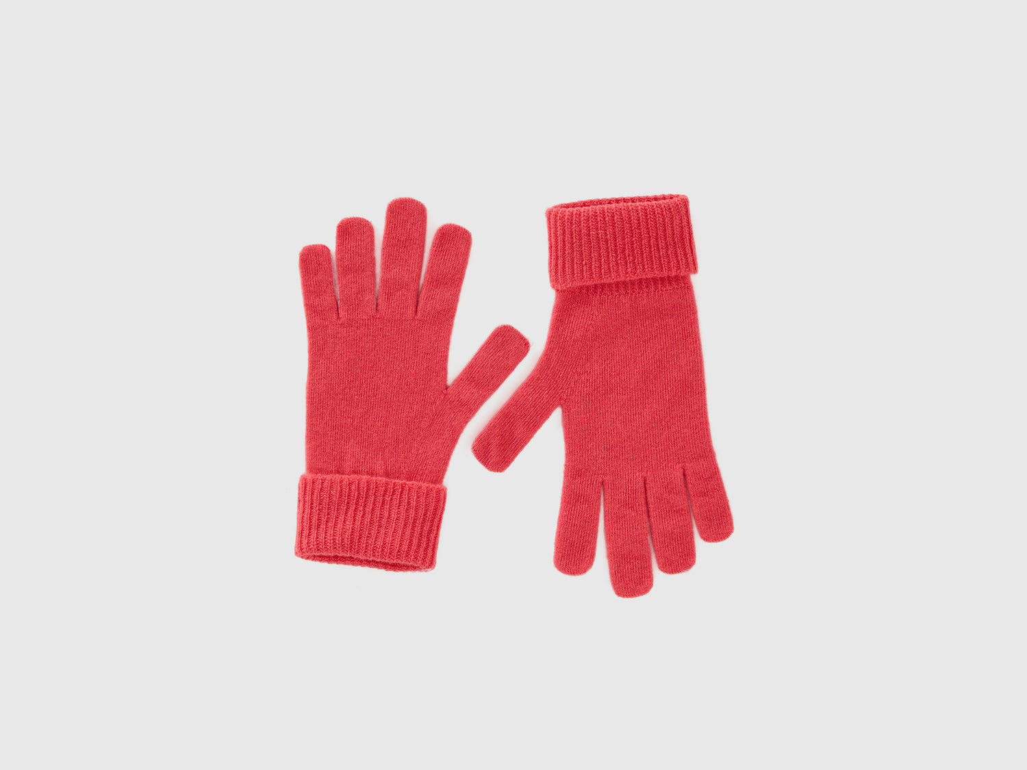 Guanti rosso in pura lana Merino da donna fragola | Benetton Outlet