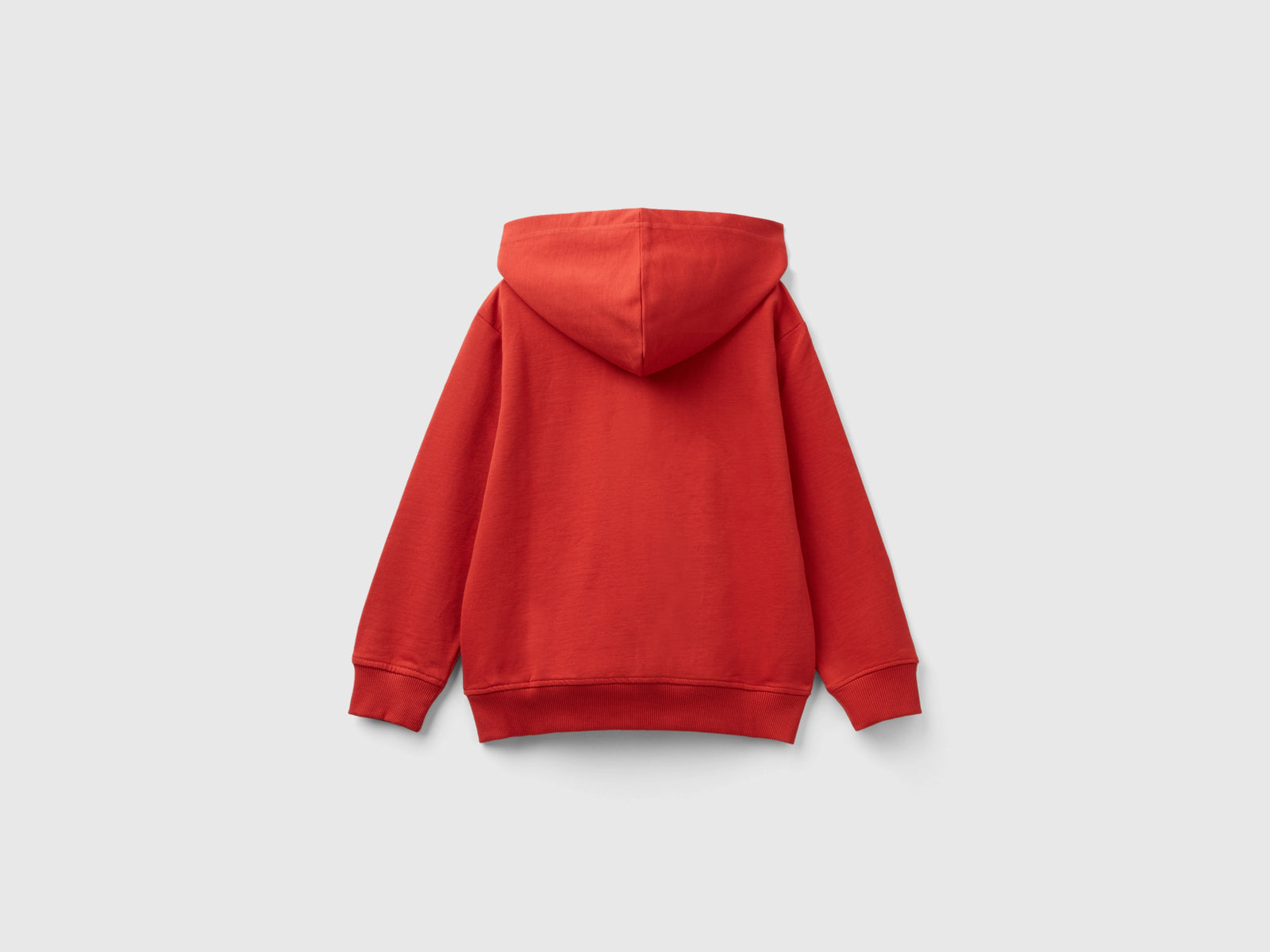 Felpa con zip e cappuccio da bambino rosso mattone 2 | Benetton Outlet