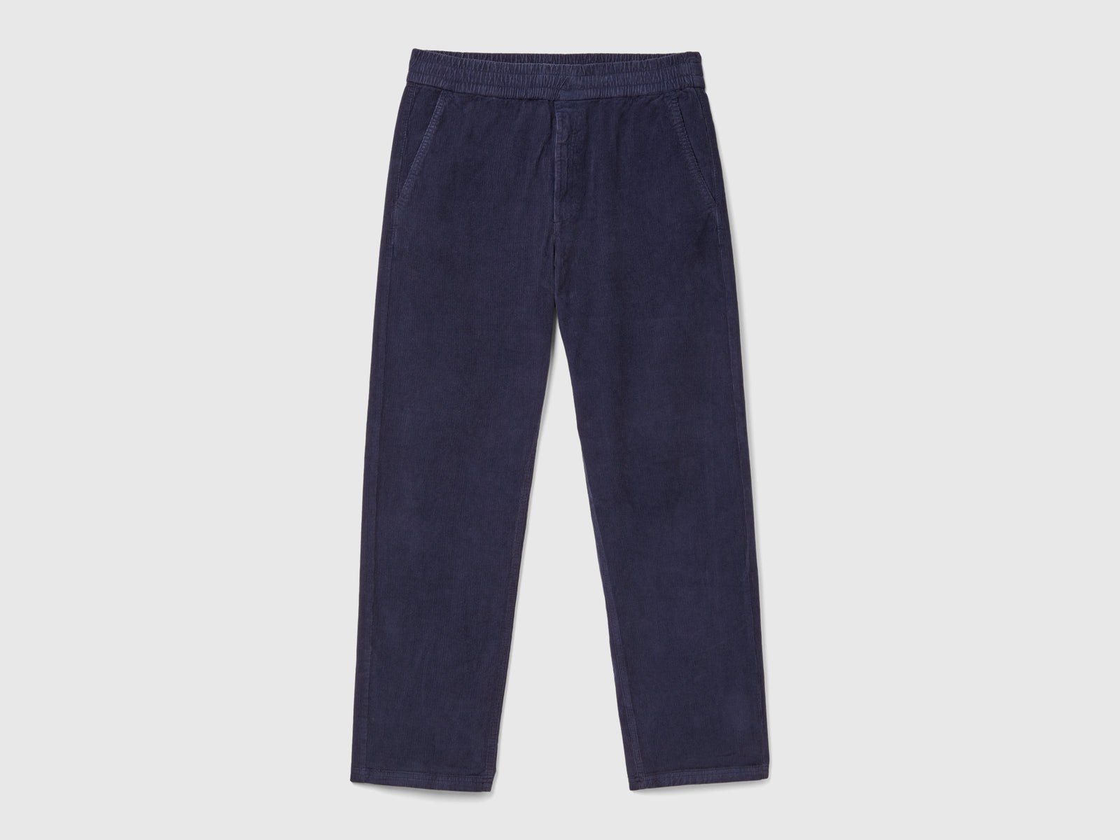 Joggers in velluto con coulisse da uomo blu scuro | Benetton Outlet