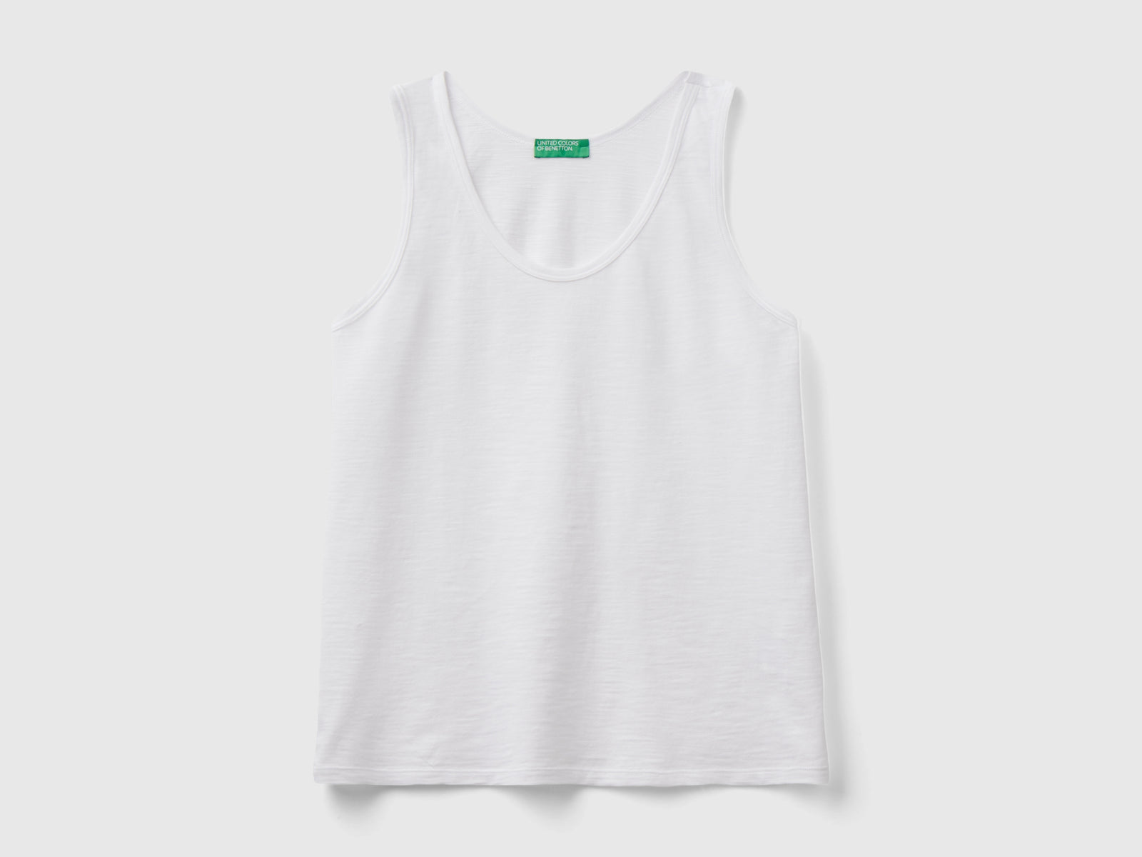 Canotta in cotone leggero da donna bianco | Benetton Outlet
