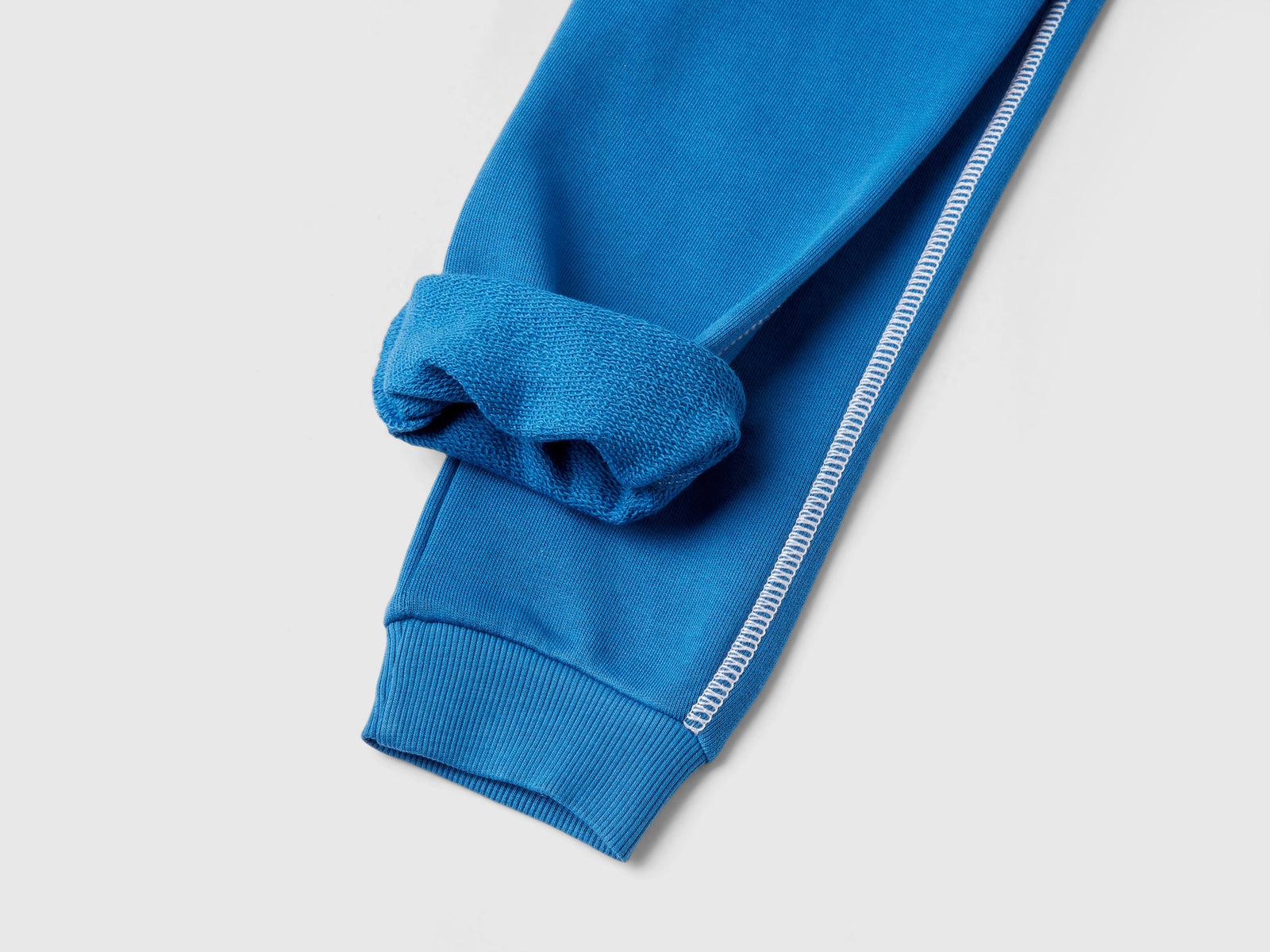 Tuta in felpa 100% cotone da bimbo blu 3 | Benetton Outlet