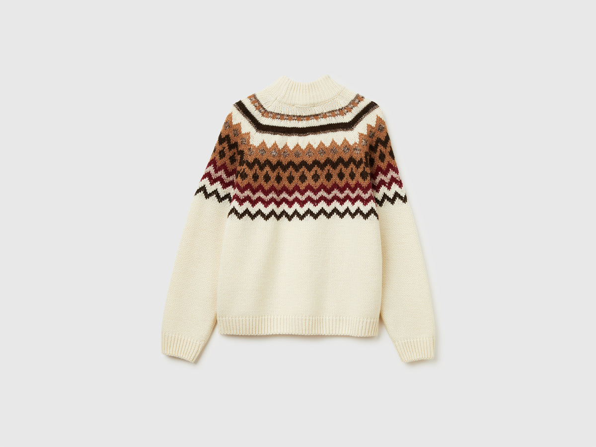 Maglia lupetto jacquard