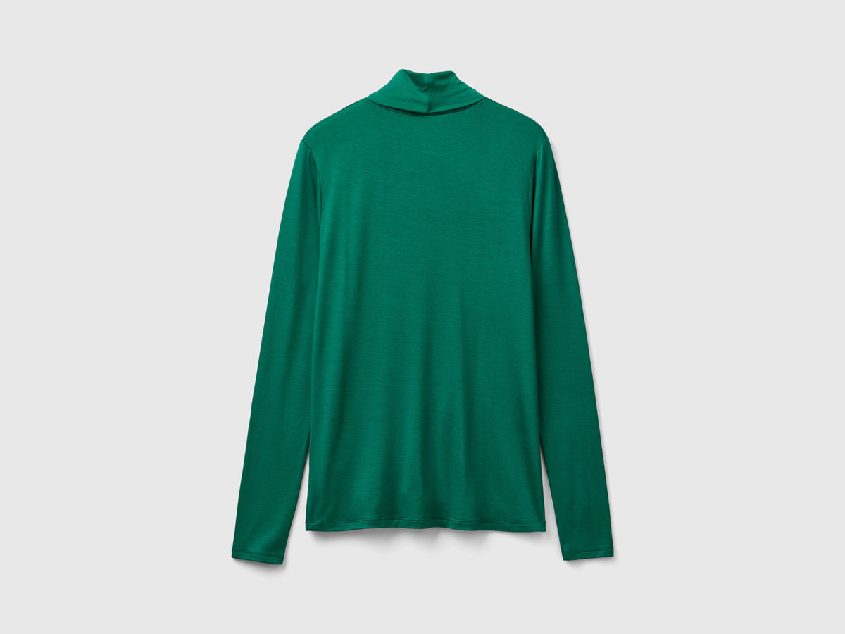 T-shirt lupetto in viscosa stretch