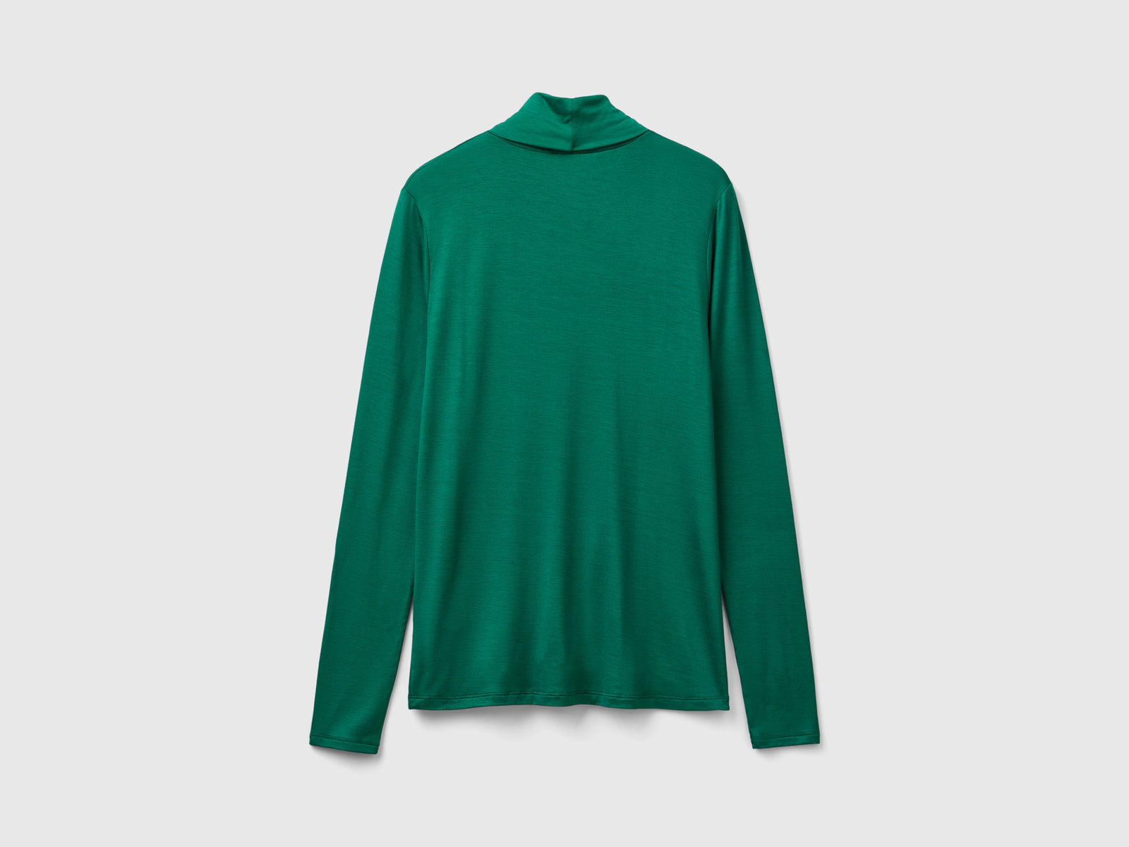 T-shirt lupetto in viscosa stretch da donna verde scuro 2 | Benetton Outlet