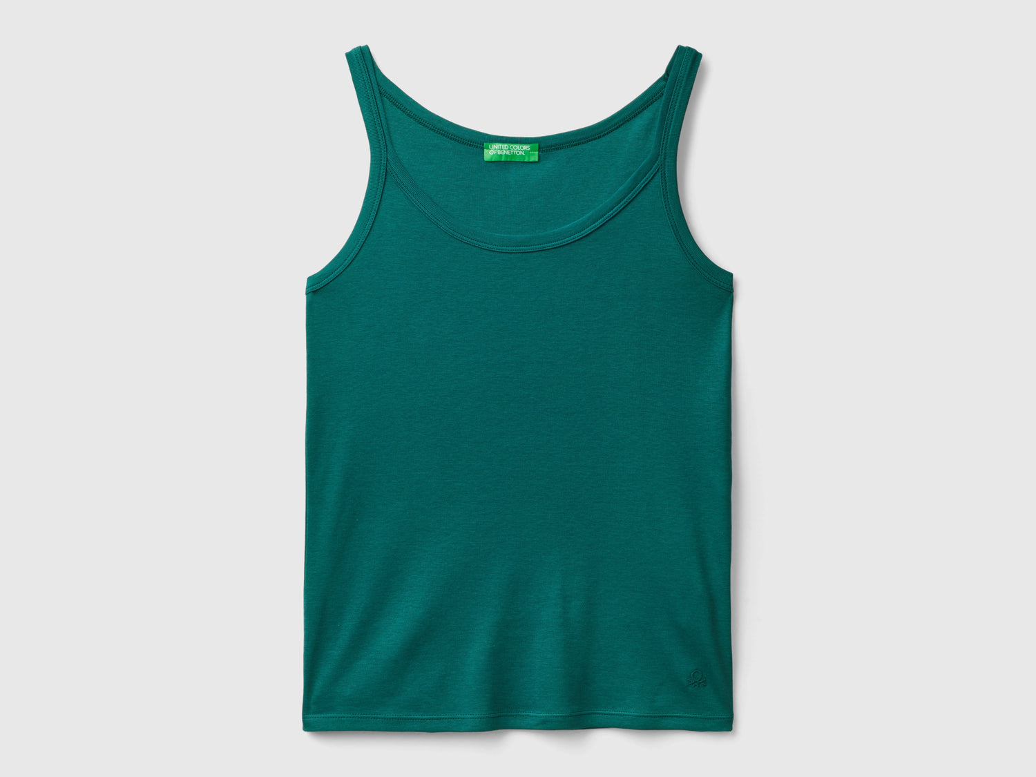 Canotta verde bosco in puro cotone da donna verde scuro | Benetton Outlet