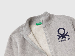 Felpa in cotone bio con zip