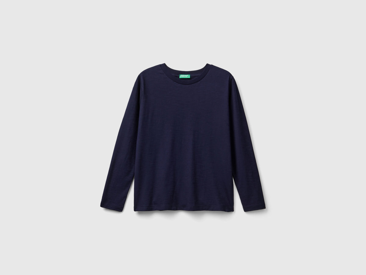 T-shirt manica lunga in cotone leggero