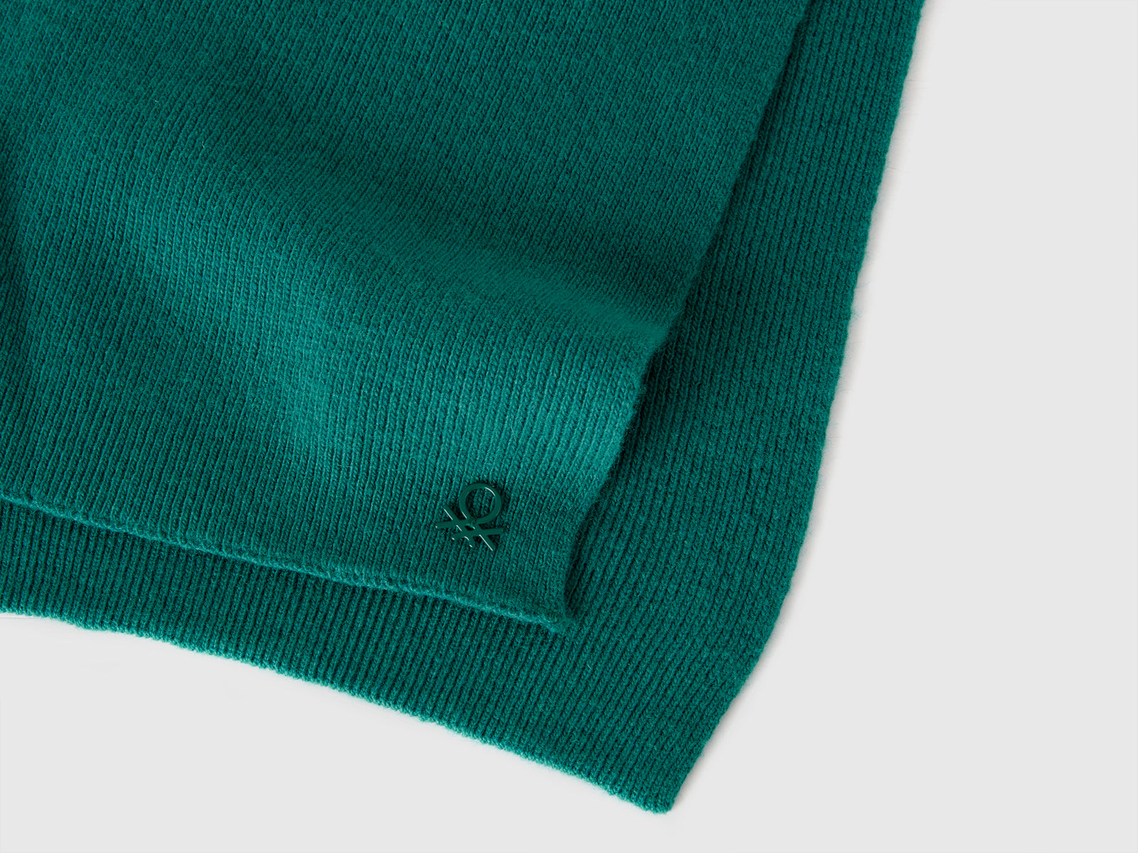Sciarpa in misto lana da bambino verde scuro 3 | Benetton Outlet