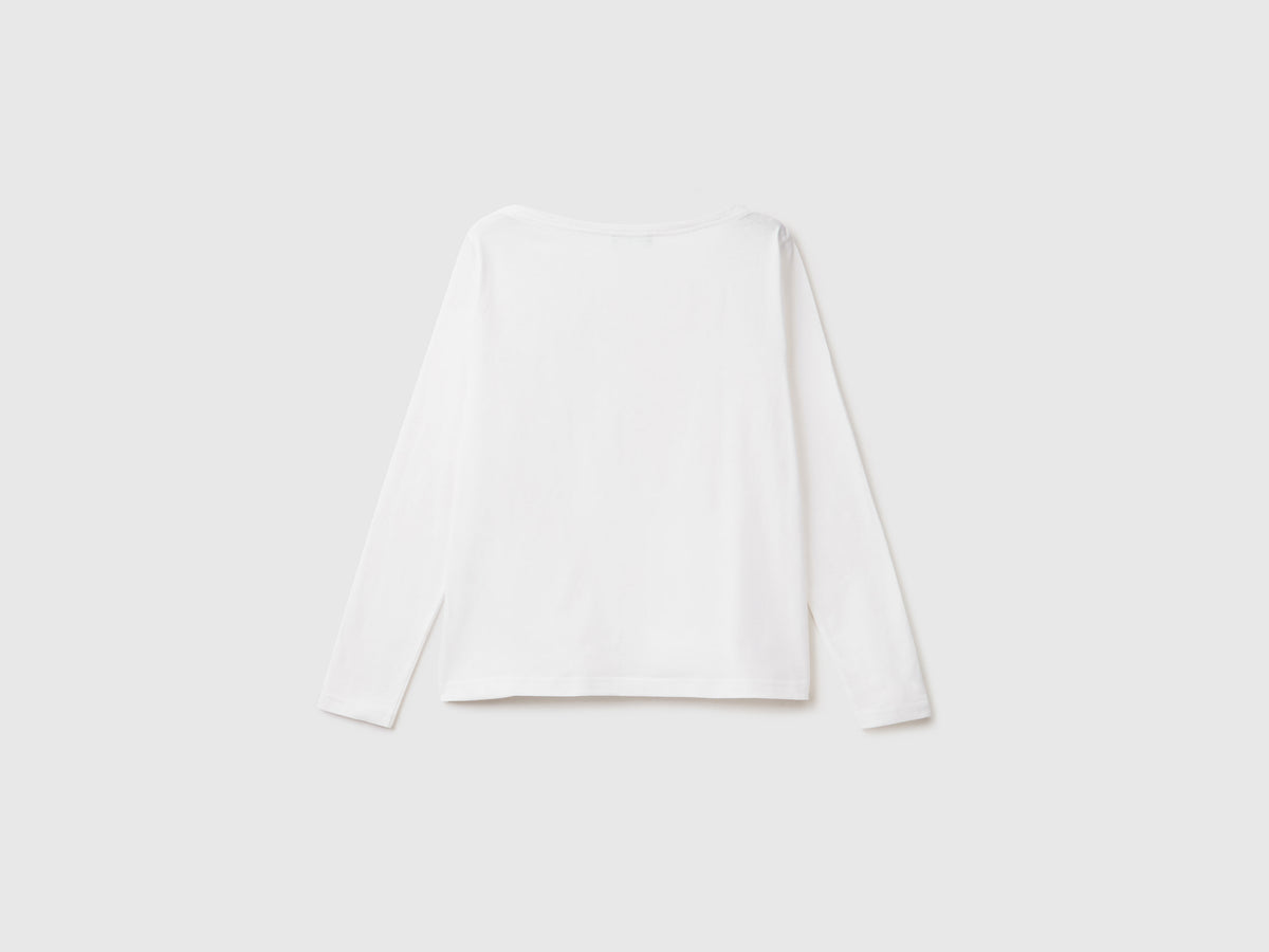 T-shirt con scollo a barchetta 100% cotone