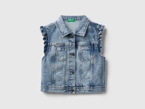 Gilet di jeans con volant