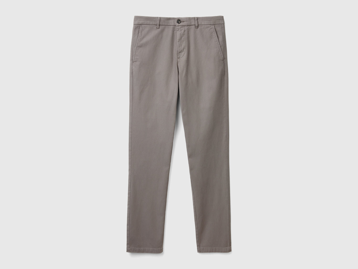 Chino slim fit in cotone stretch da uomo grigio scuro | Benetton Outlet