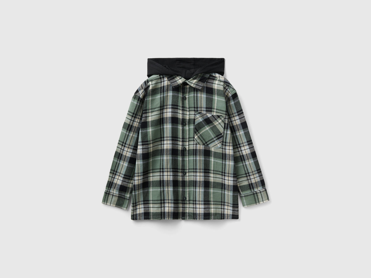 Camicia tartan con cappuccio