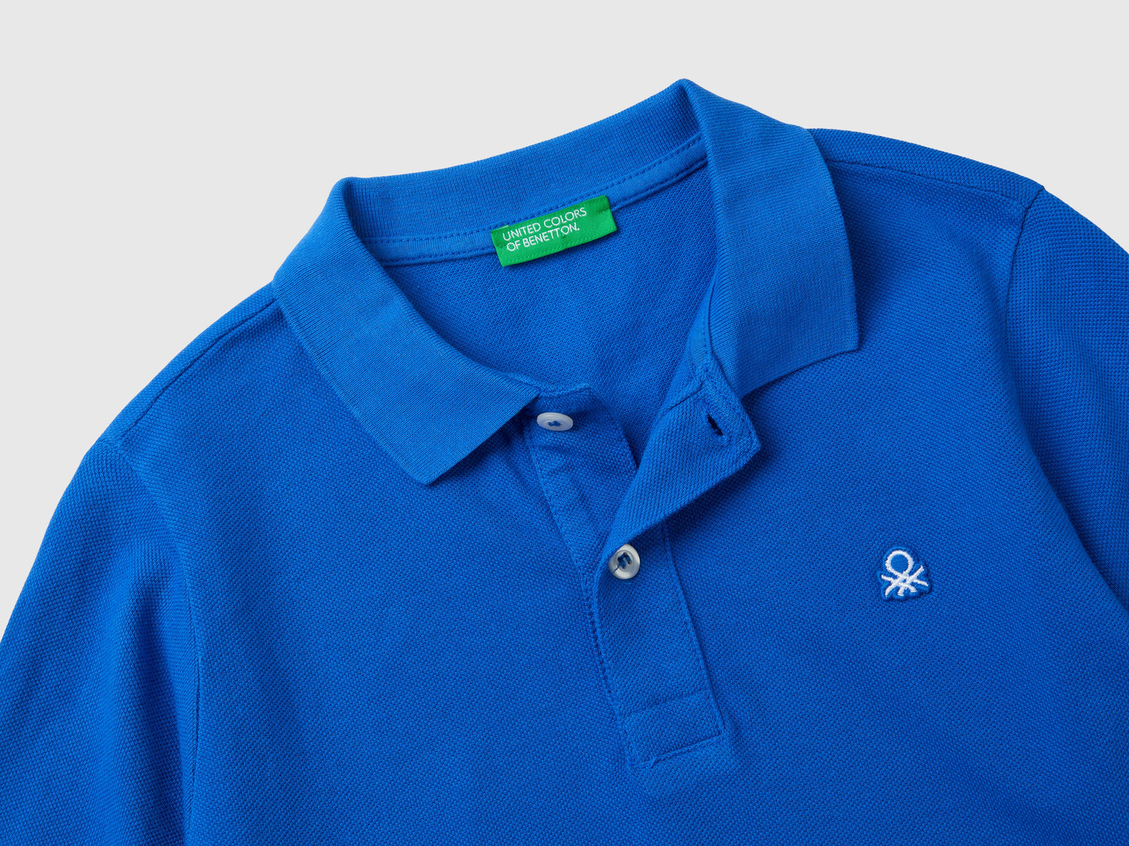 Polo manica lunga 100% cotone bio da bambino bluette 2 | Benetton Outlet