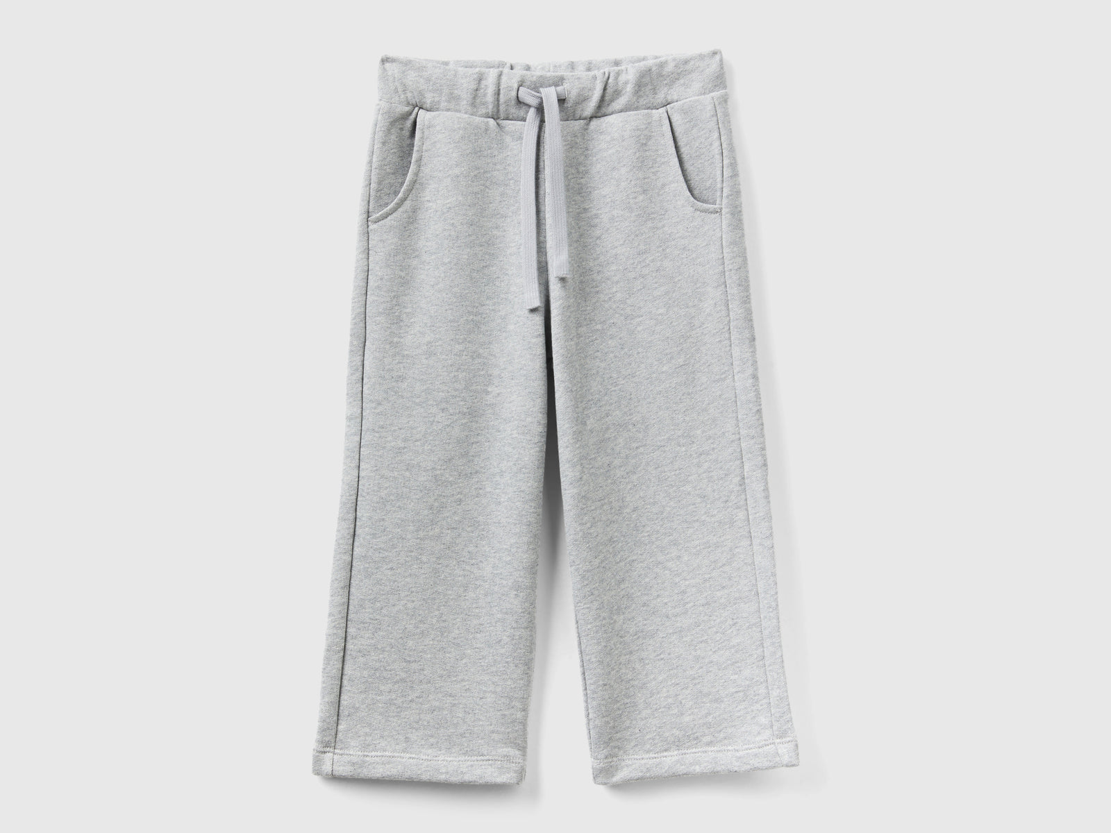 Pantaloni palazzo in felpa da bimba grigio chiaro | Benetton Outlet