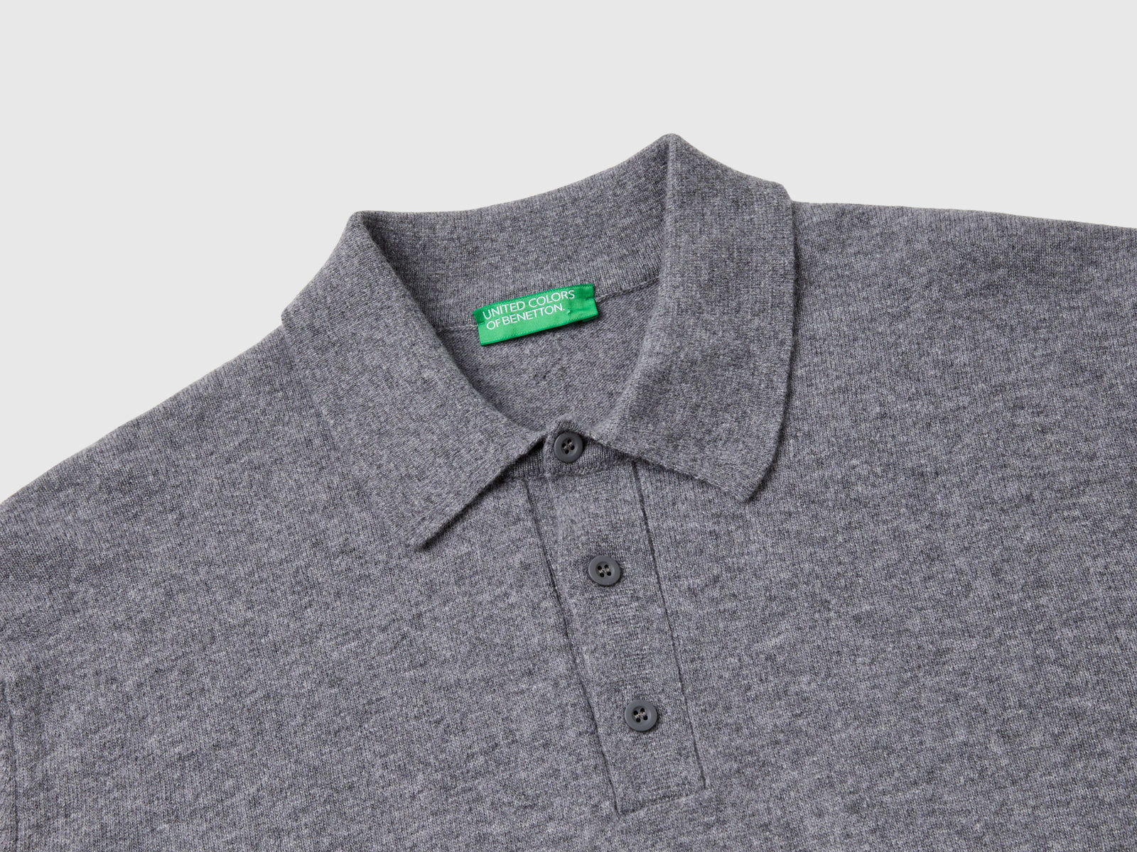 Polo grigo scuro in pura lana Merino da uomo grigio scuro 3 | Benetton Outlet