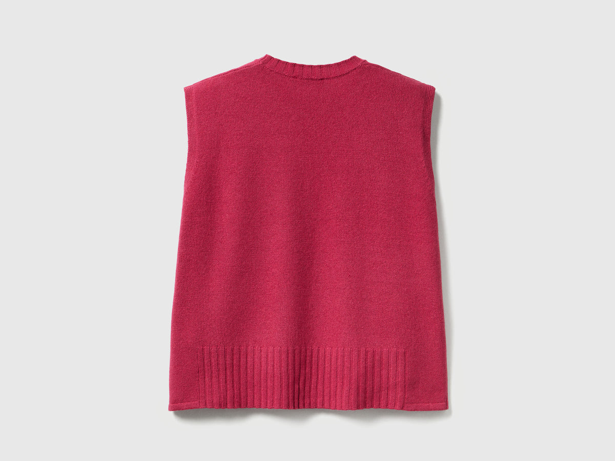 Gilet in misto lana e viscosa