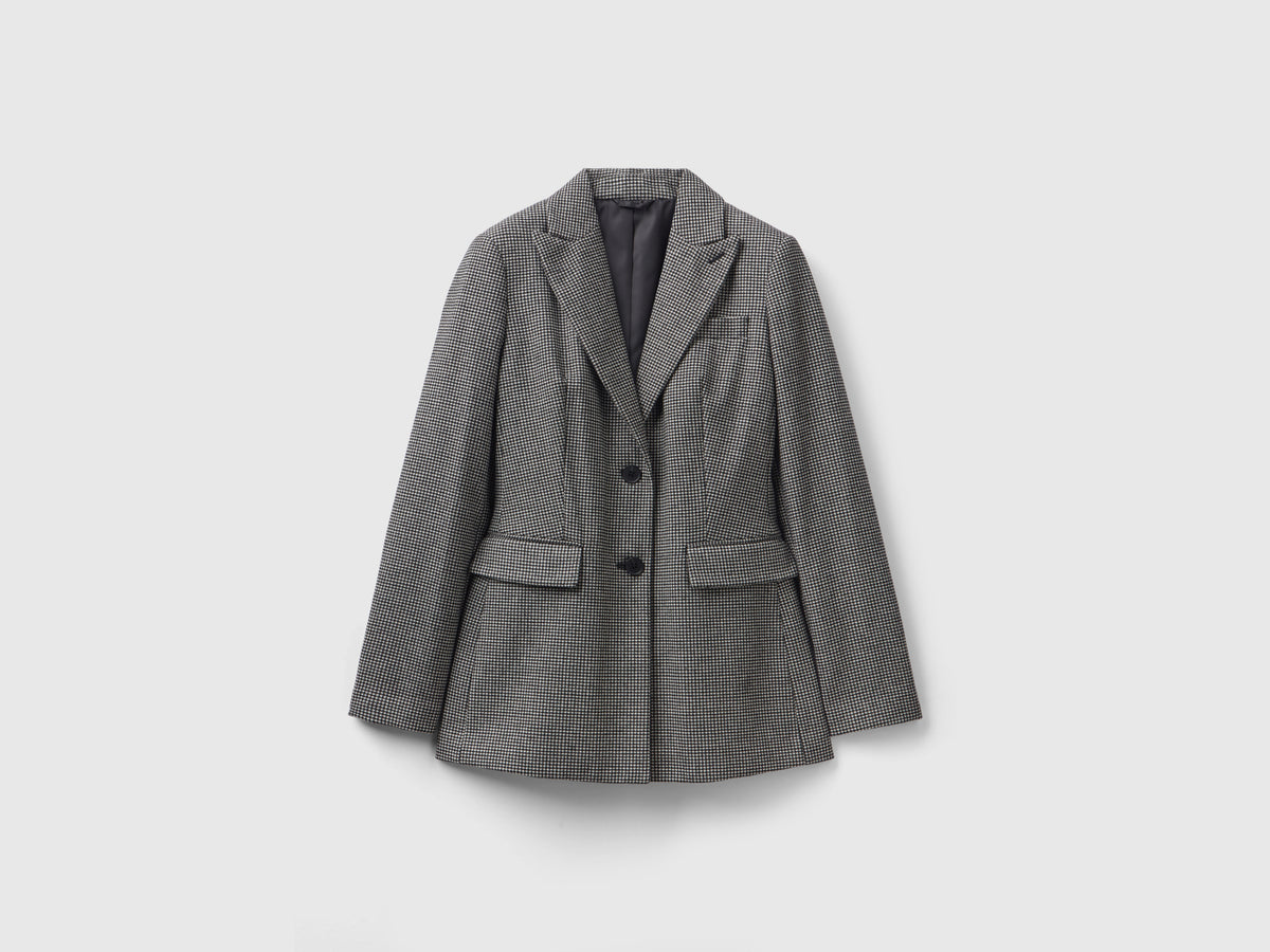Giacca pied de poule in misto lana