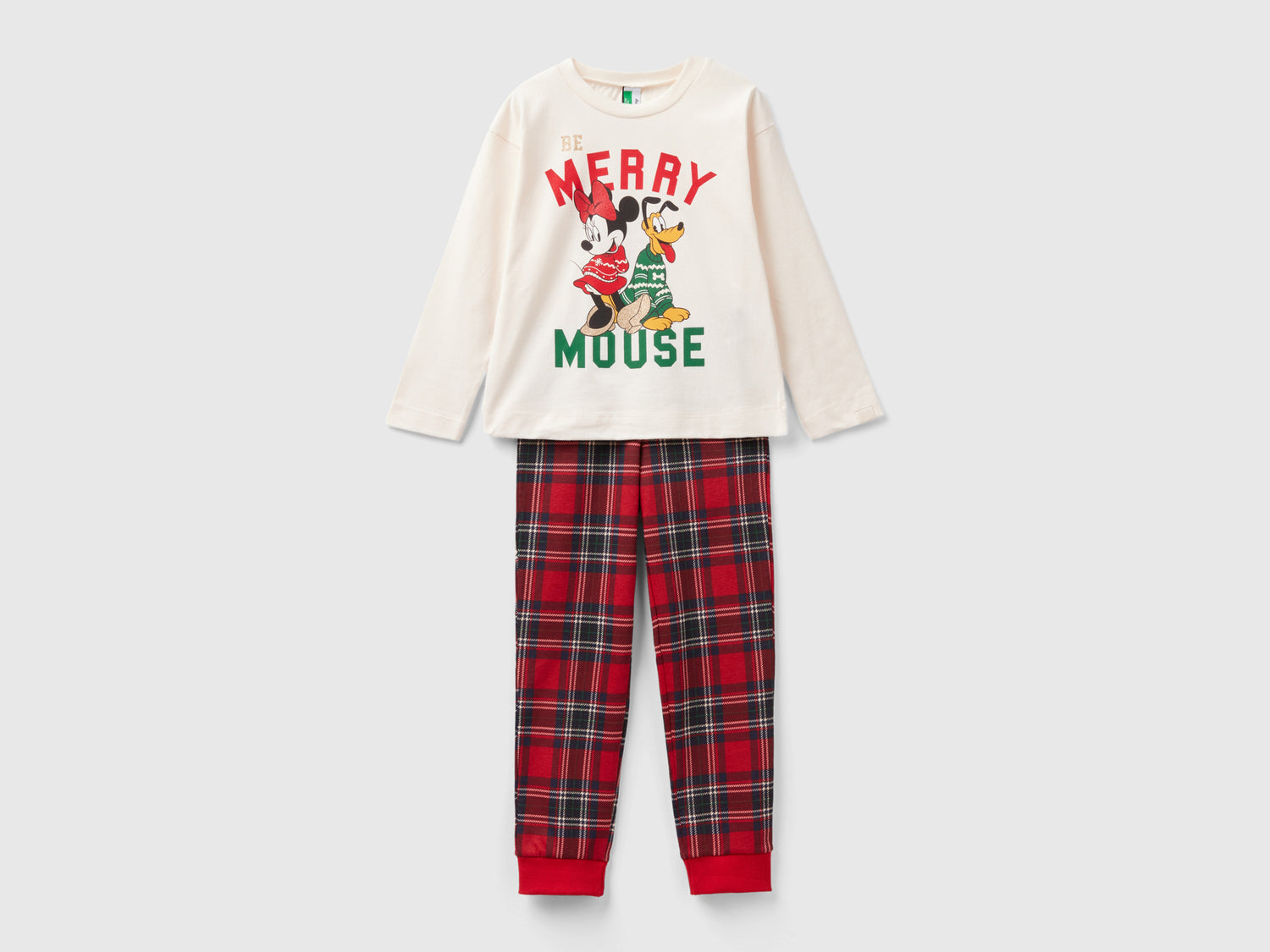 Pigiama Minnie e Pluto da bambina bianco panna | Benetton Outlet