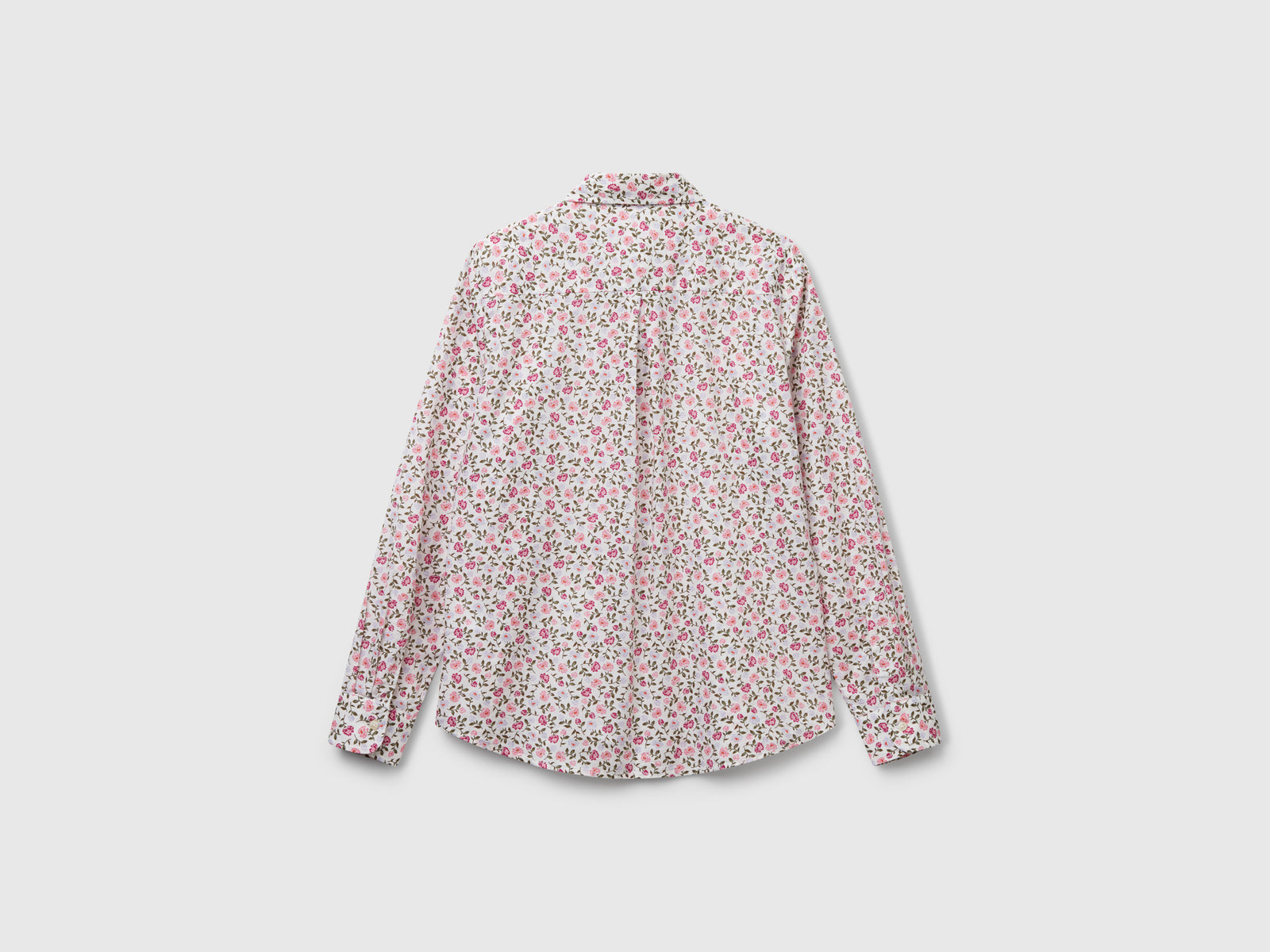 Camicia fantasia in cotone leggero da donna rosa pastello 2 | Benetton Outlet