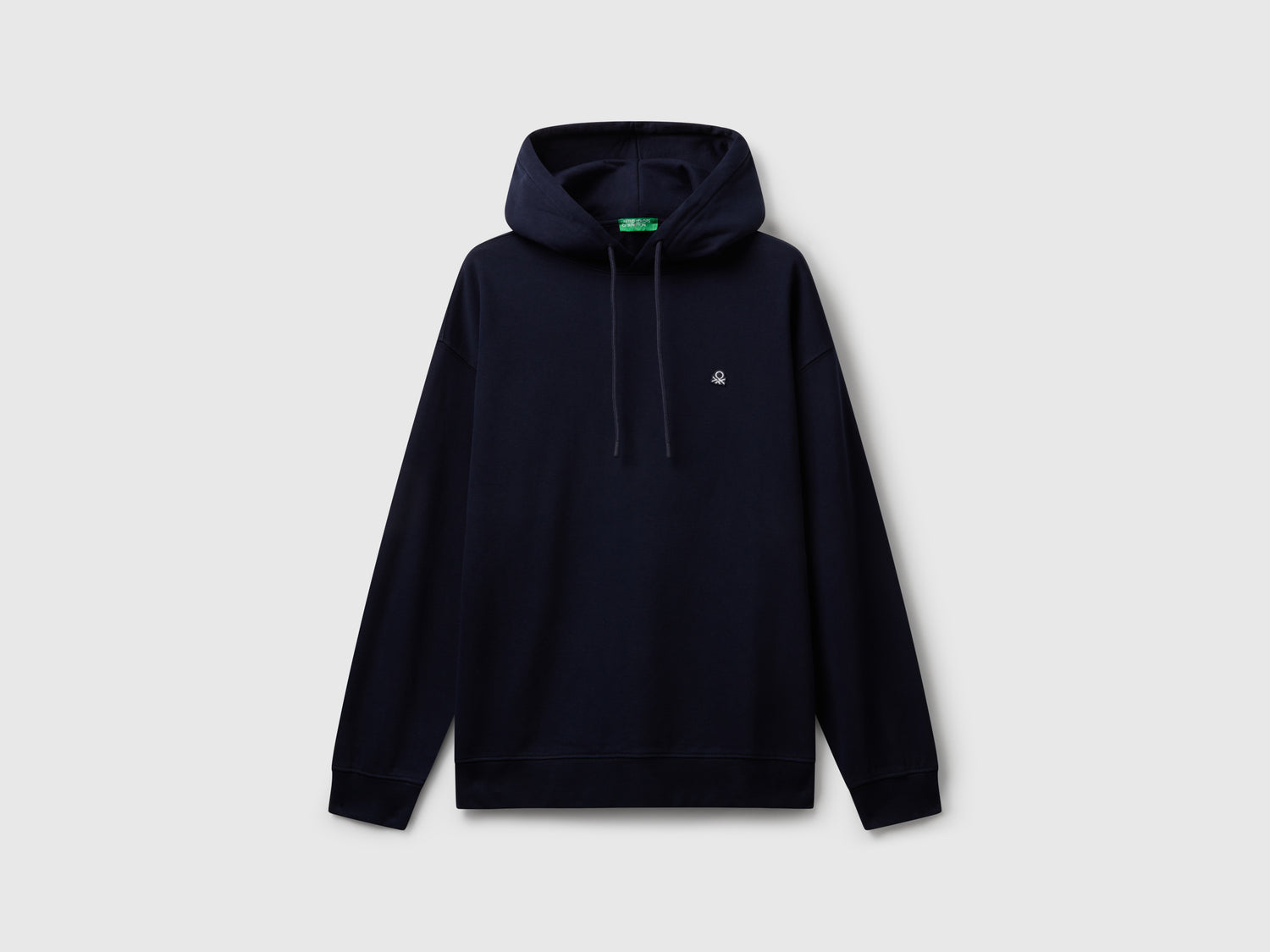 Felpa in cotone con cappuccio da uomo blu scuro | Benetton Outlet