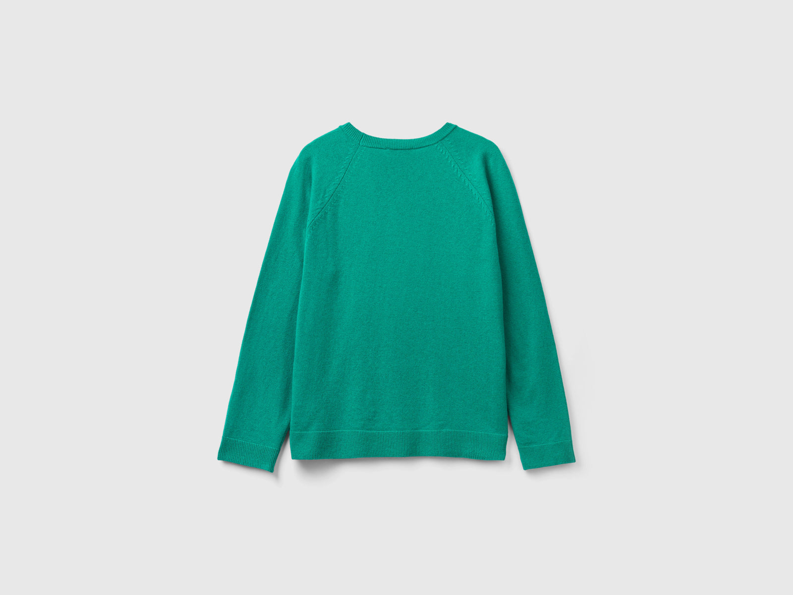 Maglia girocollo acqua in misto lana e cashmere da donna verde 2 | Benetton Outlet