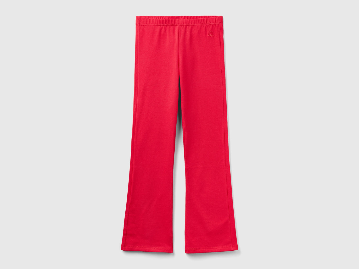 Leggings a zampa in cotone stretch da bambina fucsia | Benetton Outlet