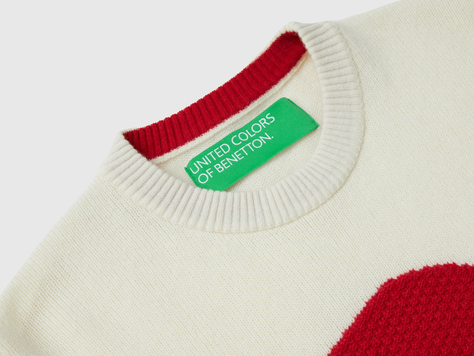Maglia con intarsio floreale da donna bianco panna 3 | Benetton Outlet