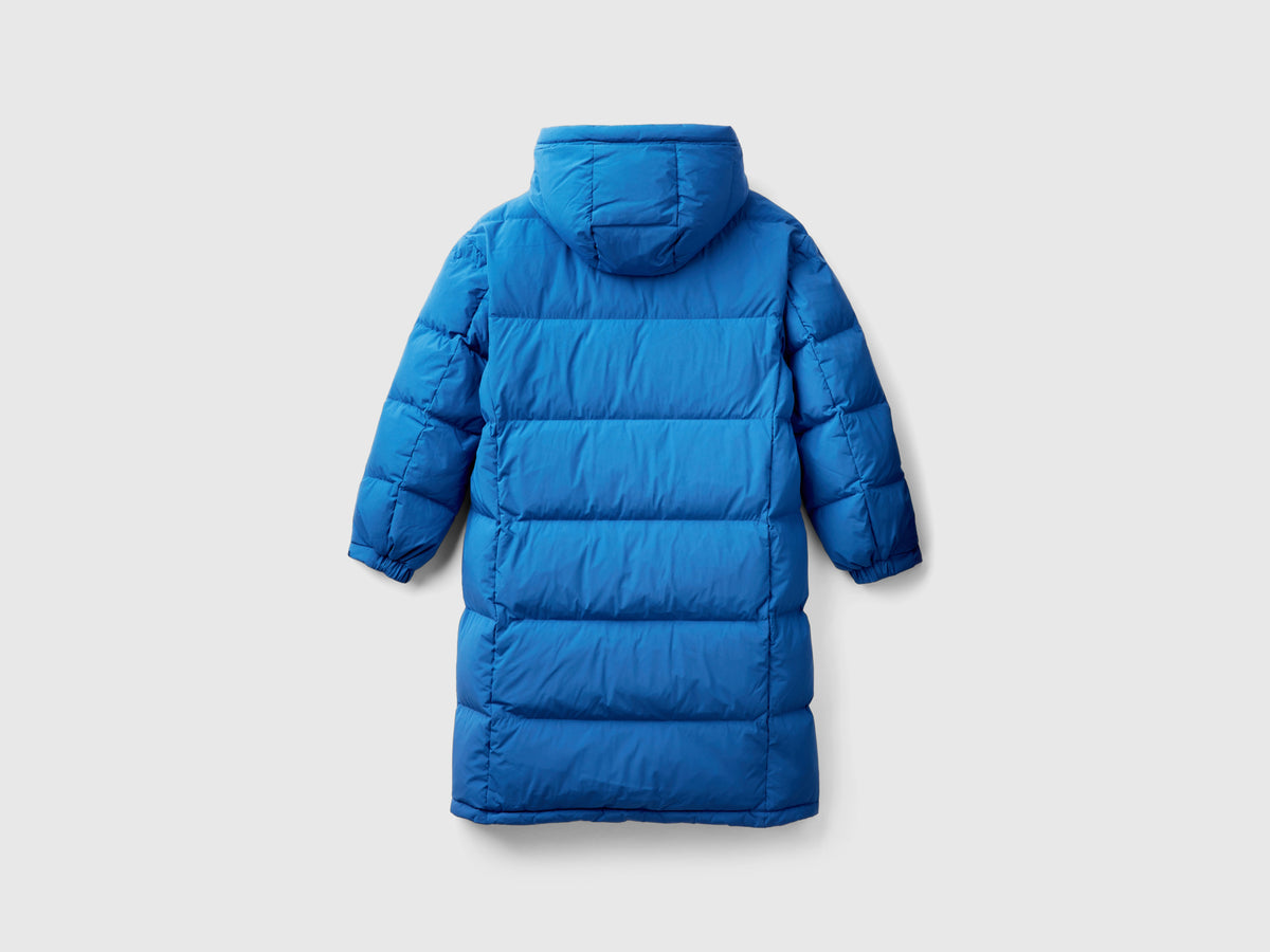 Piumino lungo imbottito con piuma riciclata