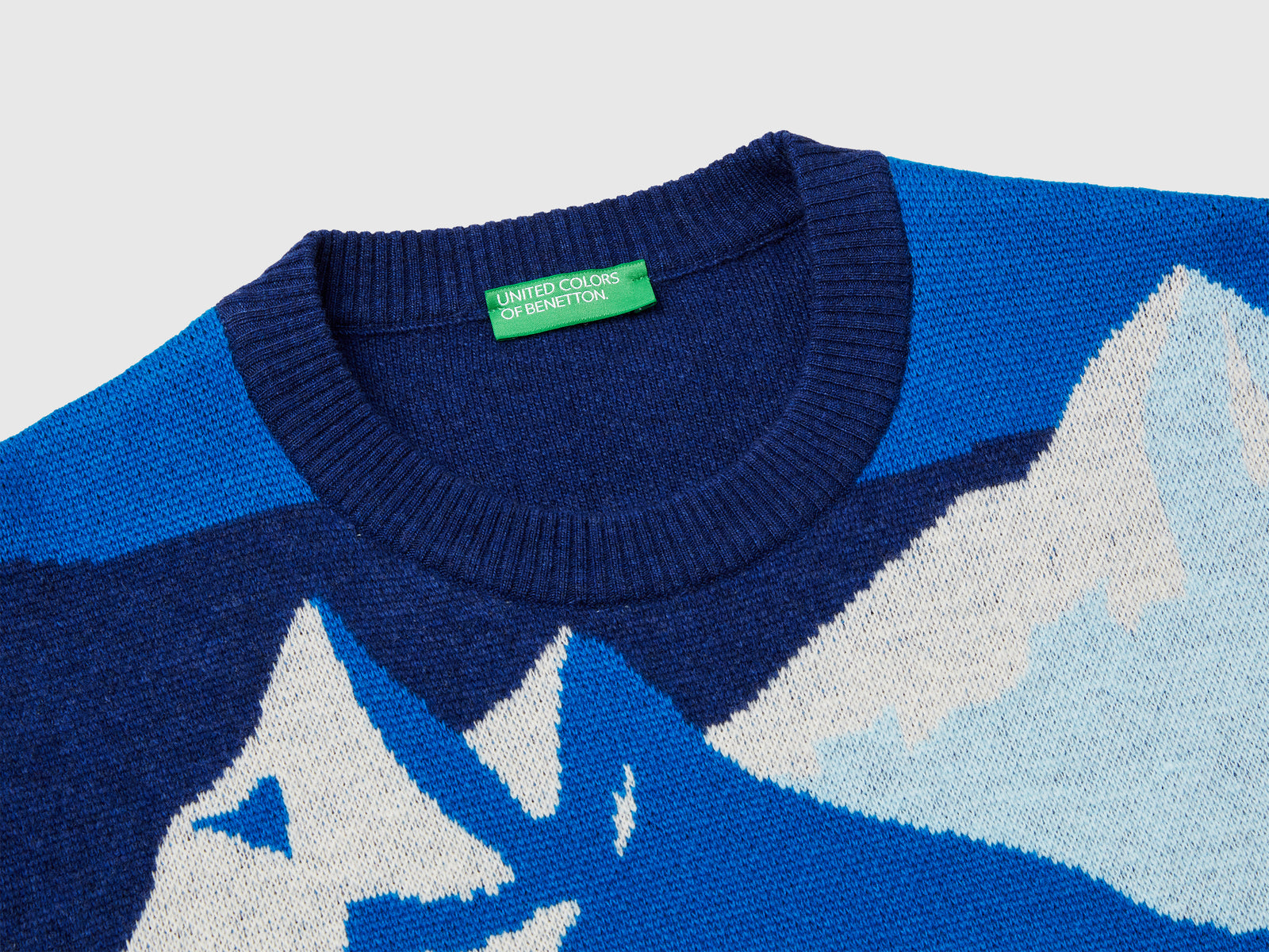 Maglione con grafica sci da uomo blu scuro 3 | Benetton Outlet