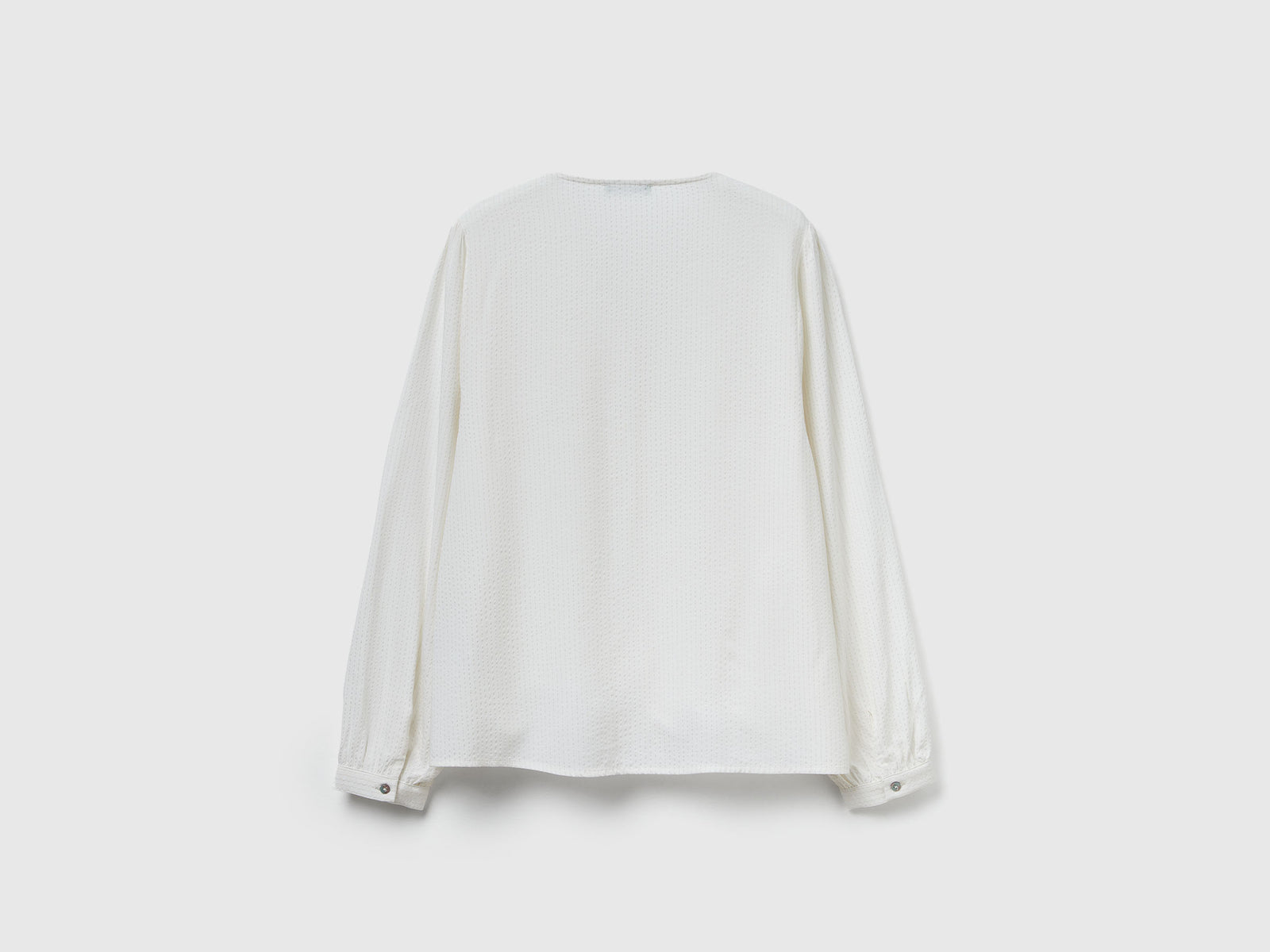 Camicia a righe con scollo a V da donna bianco panna 2 | Benetton Outlet