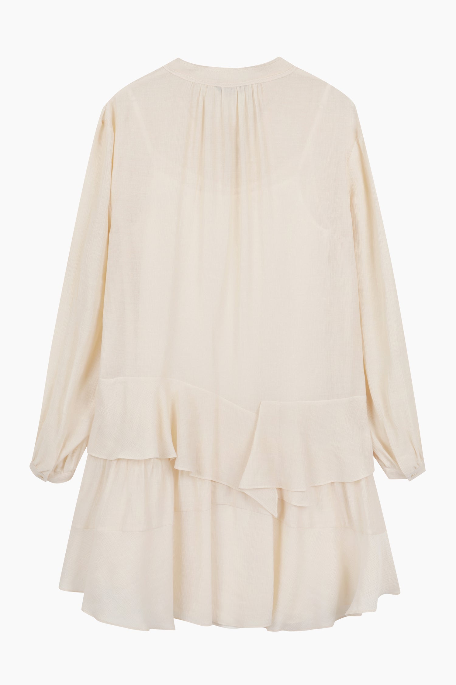 Vestito corto rosa cipria con rouches da donna bianco panna 2 | Sisley Outlet