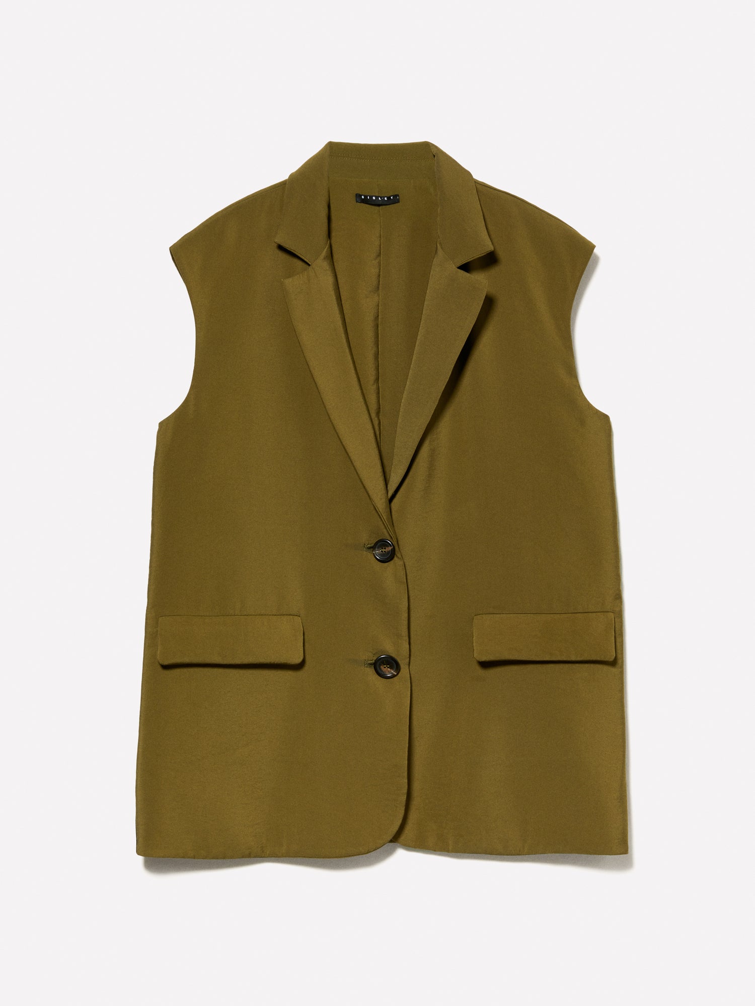 Gilet effetto stropicciato da donna verde oliva | Sisley Outlet