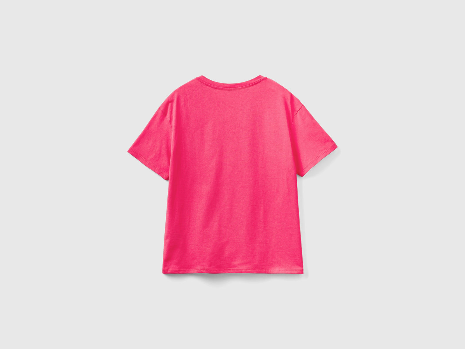 Maglietta manica corta 100% cotone da donna fucsia 2 | Benetton Outlet