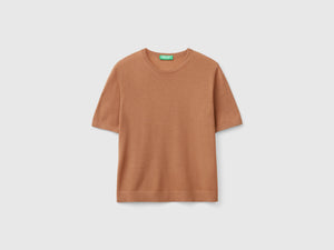 Maglia manica corta in pura lana Merino
