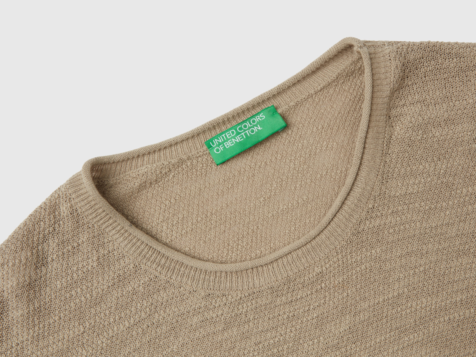 Maglia regular fit in misto lino da uomo beige 3 | Benetton Outlet